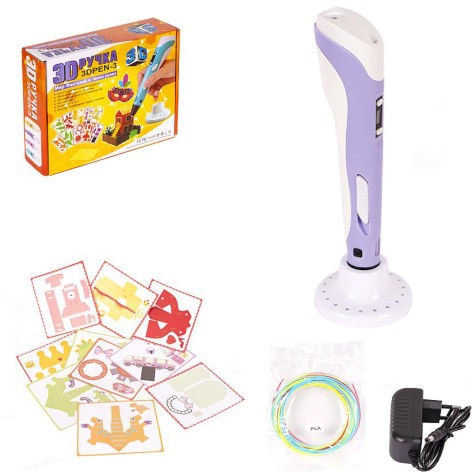 3D Ручка (3DPEN-3) - 3 NEW з трафаретами DX008 Фіолетовий
