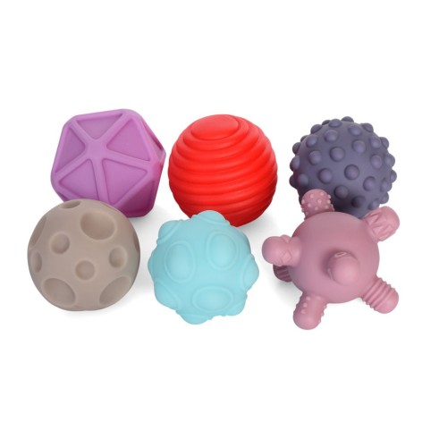 Игрушка для купания 1051-1052-2 мячиков 6 шт, брызгалка, с присоской