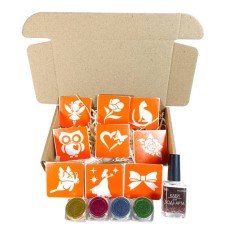 Набір для біо-тату "Для дівчаток #3 - гліттер" set-girls-3-glitter 9 трафаретів