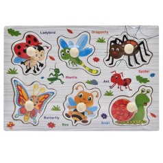 Дерев'яний пазл-вкладиш Комахи 73239-6 назви англійською мовою