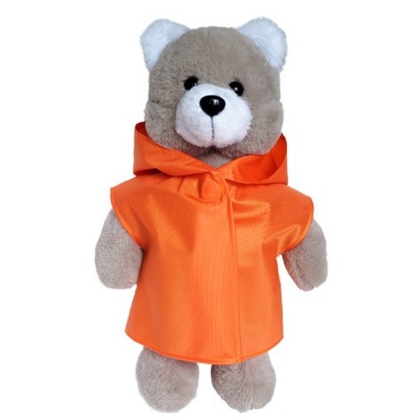 Мягконабивная игрушка пушистый Мишка МС 080501-05 в оранжевом плаще 35 см