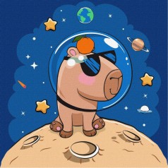 Картина за номерами "Капібара в космосі" KHO1291, 30x30 см 