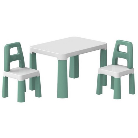 Дитячий стіл із двома стільцями 0440TXK біло-зелений