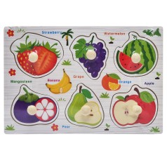 Дерев'яний пазл-вкладиш Фрукти та ягоди 73239-8 назви англійською мовою