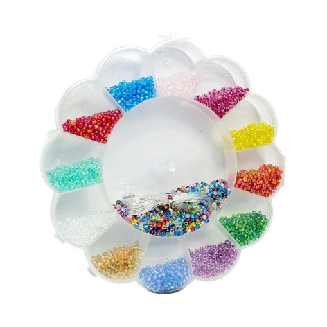 Набір бісеру для створення прикрас 037-204 у пластиковому боксі