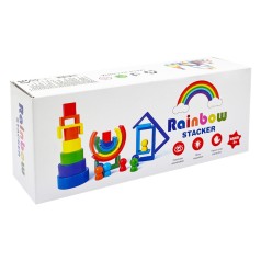 Дерев'яна іграшка "Райдуга-балансир" C15025, 27 різнокольорових фігур
