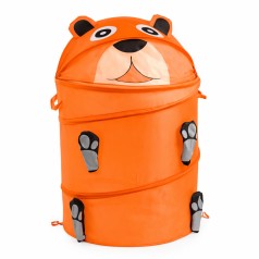 Кошик для іграшок "Ведмедик" M 1039(Orange) діаметр 37 см, висота 47/57 см, з кришкою