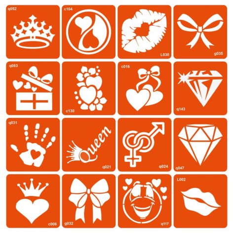 Набор трафаретов для био-тату 