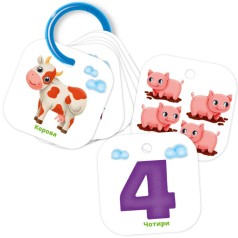 Детские обучающие карточки на кольце 