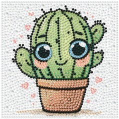 Алмазна мозаїка "Кактус" Brushme DM5002 з мольбертом 15х15 см