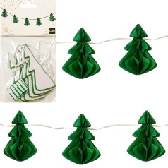 Гірлянда з паперових новорічних прикрас "Ялинки" CG-12, 5 шт