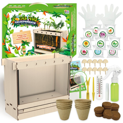 УЦЕНКА!!! Ботанические эксперименты 4FUN Game Club 70228-UC грунт, бокс, перчатки, клей