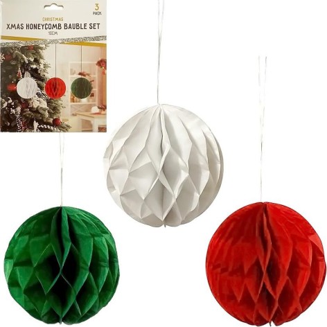 Набір підвісних паперових новорічних прикрас 