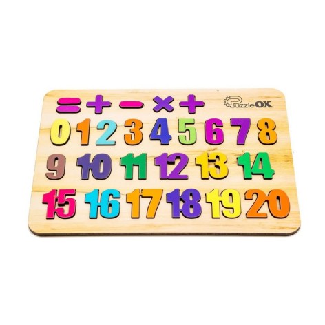 Дерев'яний пазл-вкладиш "Цифри" Puz-11230 А4, 27 елементів