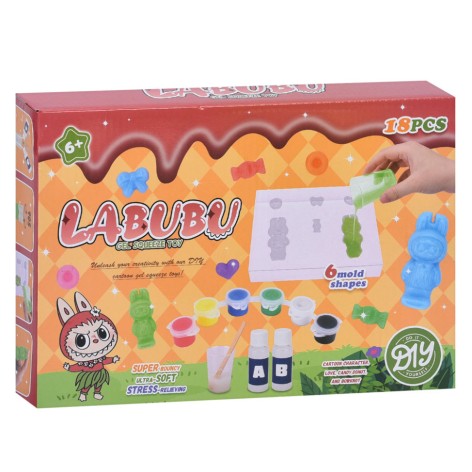 Набір для створення фігурки-антистресу "Лабубу" NJ-12, 6 молдів, 18 предметів
