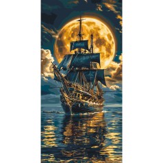 Картина за номерами "Корабель у морі" LW5108, 40х80 см