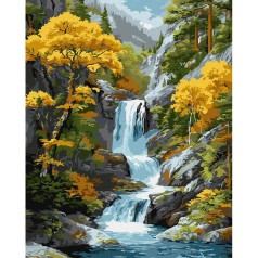 Картина за номерами "Під водоспадом осені" ©art_selena_ua KHO6411, 40x50 см