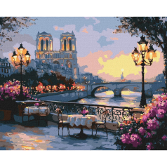 Картина за номерами "Французький пейзаж" Ідейка KHO2905 40х50 см                                           