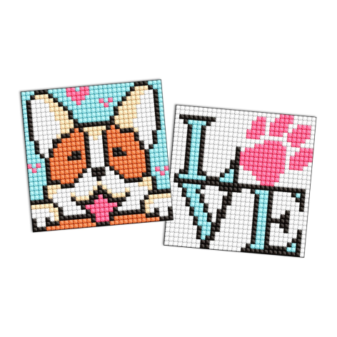 Алмазная мозаїка "Милий песик" AMS1047 на самоклеючій основі 9x9 см                       