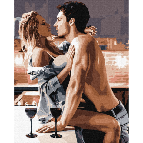 Картина по номерам "Страстный завтрак" KHO8520, 40х50