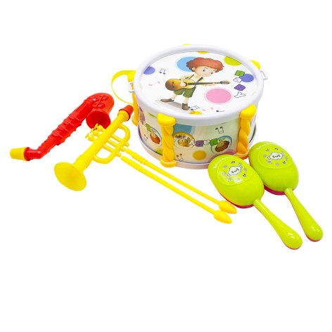 Дитячий набір музичних інструментів 333-3 маракаси, барабан