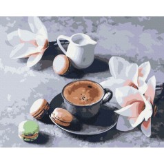 Картина за номерами "Кава і магнолії" BS34316, 40x50 см 