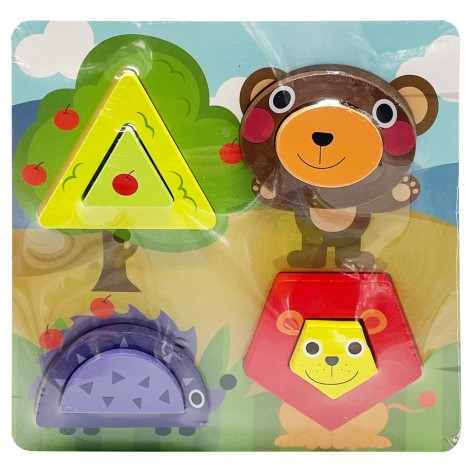 Детский деревянный пазл-вкладыш 3D 