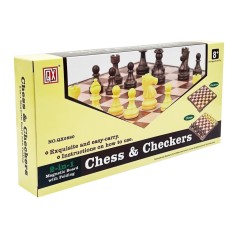 Набір настільних ігор "Шахи та шашки" 2 в 1 QX2680, 25х15х4 см, 48 фігур
