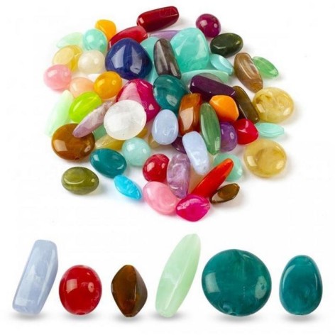 Декоративні намистинки для творчості Камінчики Dom Busin УТ100032730 в упаковці 58 шт