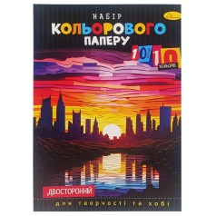 Набор двусторонней цветной бумаги А4 АП-1203-6, 10 листов