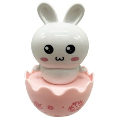 Дитяча неваляшка "Зайчик" 657-55(White) 7,5 см, брязкальце