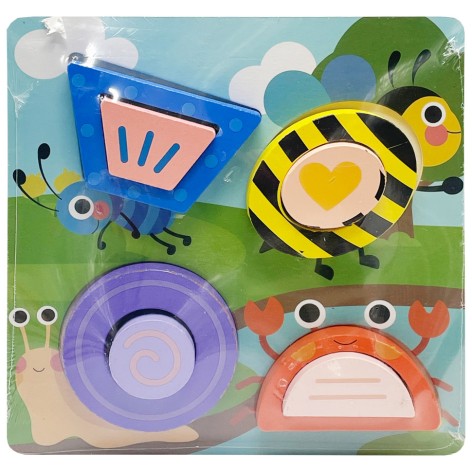 Детский деревянный пазл-вкладыш 3D 