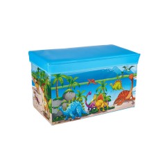 Кошик для іграшок MR 0362 пуф 61-31-35см  Динозаврики, Блакитний