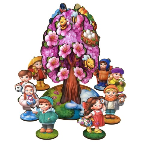 Детская настольная игра "Времена года абрикоса" (ПСД295) PSD295 деревянная