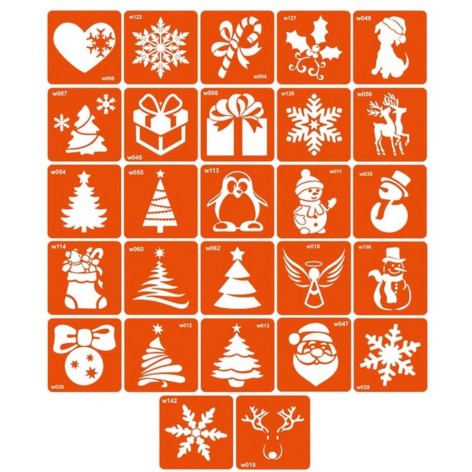 Набор трафаретов для био-тату «W - зима» w_simple_5x5_27_1