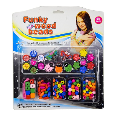 Набор бисера TX1134A, деревяные бусины, резинка TX1134A