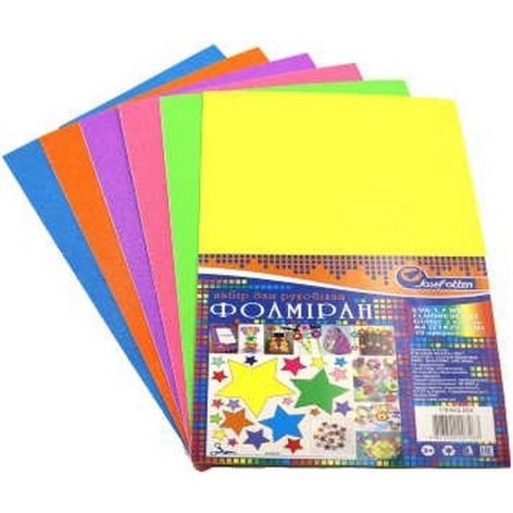 Фоаміран для творчості А4 17FA4-MIX 6 кольорів 1,7х0,1 мм 