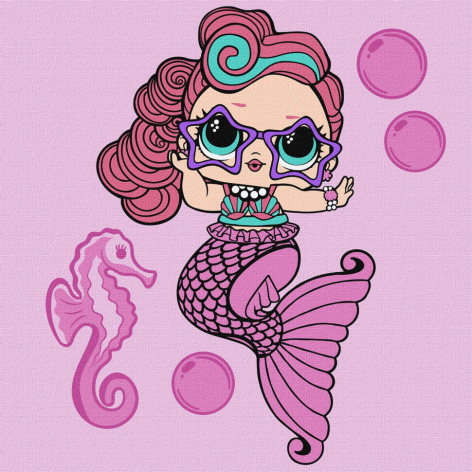 Картина по номерам "L.O.L. Surprise! Mermaids Waves" KHO6266, 40х40 см