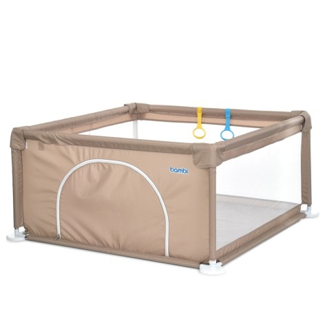 Детский манеж MR 1339-BG, бежевый, ширина с ножками 132 см