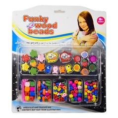 Набор бисера TX1134A, деревяные бусины, резинка TX1134B