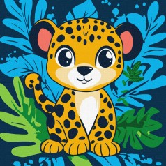 Картина за номерами "Веселий леопард" KHO1271, 30х30 см