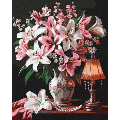 Картина за номерами "Витончені лілії" Ідейка KHO3289 40х50 см                                       