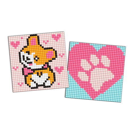 Алмазная мозаїка "Коргі" AMS1058 на самоклеючій основі 9x9 см                             