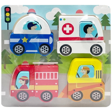 Детский деревянный пазл-вкладыш 3D 