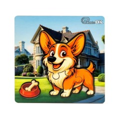 Дерев'яний пазл-вкладиш "Веселий песик" Puz-88753 А6, 4 елементи