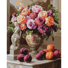 Картина за номерами "Вишукані троянди" Ідейка KHO3290 40х50 см                                           