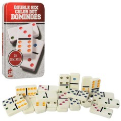 УЦІНКА! Настільна гра "Доміно" Bambi 501070-UC в металевій коробці, 28 плашок