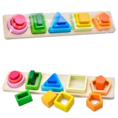 Дерев'яна іграшка Геометрика MD 0878, 15 деталей