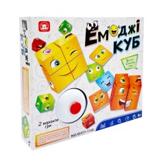 Сімейна настільна гра "Емоджі куб" XS977-116E 16 кубиків, 48 карток