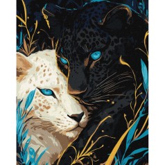 Картина за номерами "Інь Ян з фарбами" ©art_selena_ua KHO6729, 40х50см